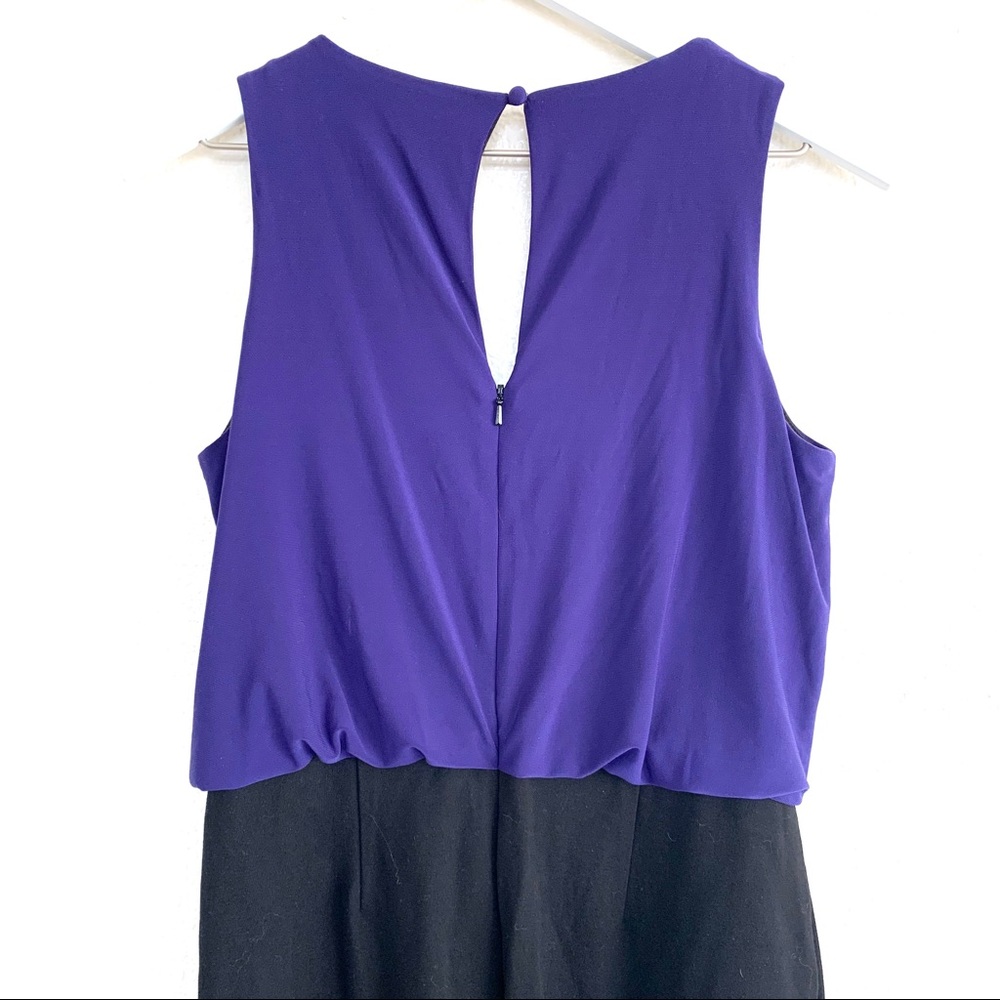 Aidan Mattox Purple Surplice Faux Wrap Mini Dress - Picture 7 of 9